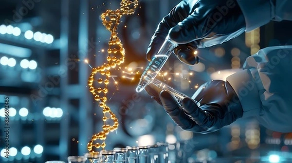 Fototapeta DNA manipulating techniques, such as CRISPR, revolutionize science by enabling precise genetic modifications in neurons, heart, kidneys, and lungs, paving the way for advanced treatments and regenerat
