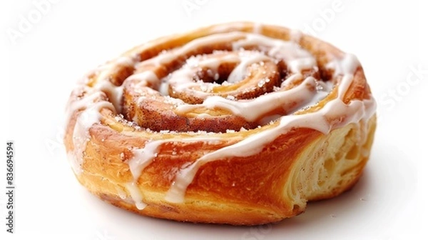 Fototapeta cinnamon roll isolated on white background. dessert food concept