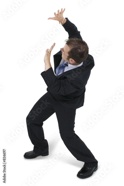 Fototapeta cowering business man