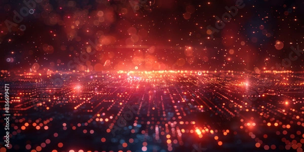 Fototapeta Digital background for tech, AI, neural networks, data, audio, graphics