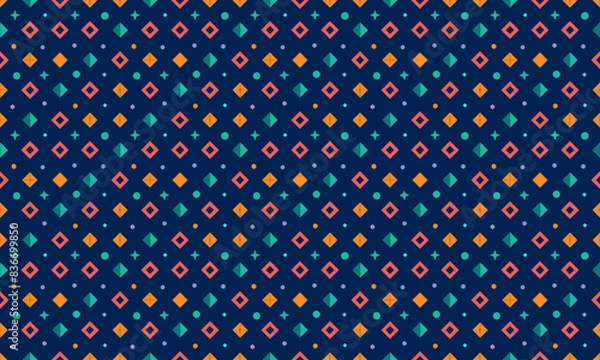 Fototapeta Hand-Drawn Design Geometric Shapes Seamless Pattern for Wallpaper Background