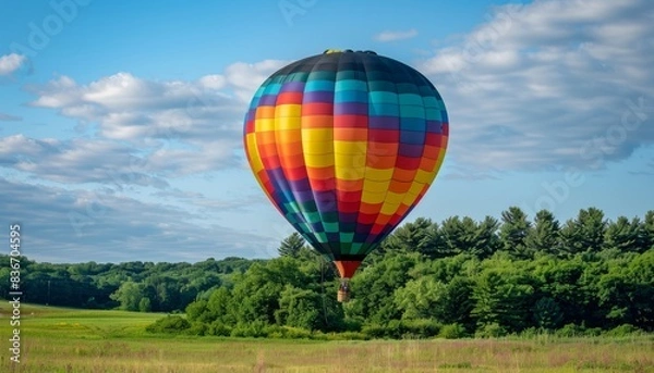 Fototapeta Spectacular Hot Air Balloon Show Lights up Burlington Skyline at 7:4 Aspect Ratio
