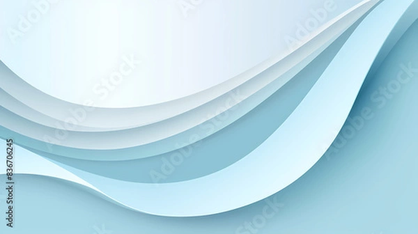 Fototapeta Background with light blue gradient color paper cut vector image