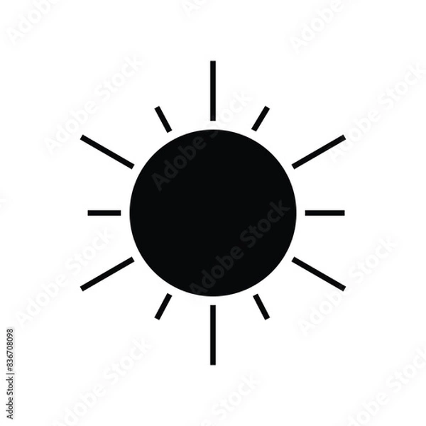 Fototapeta Sun and moon icon vector day and night icon set. dark and light mode icons , Screen brightness and contrast level signs and symbols for app user, isolated with white background.