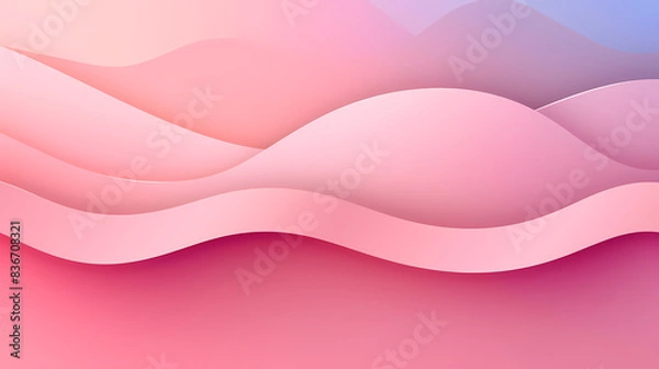 Fototapeta Background with light pink  gradient color paper cut vector image