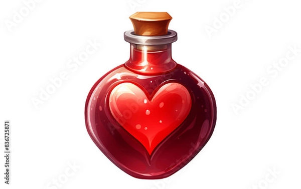 Fototapeta heart shaped bottle