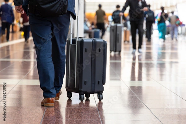 Fototapeta 空港で出張に出かけるビジネスマンの後ろ姿