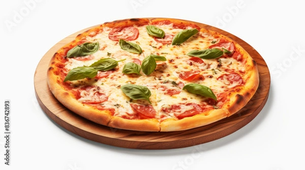 Obraz margherita italian pizza isolated on white