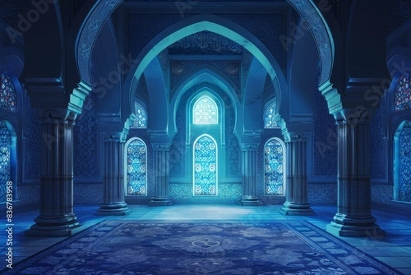 Fototapeta Background images of classical interiors of pillar mosques and use them as your wallpaper, posters and banner designs
