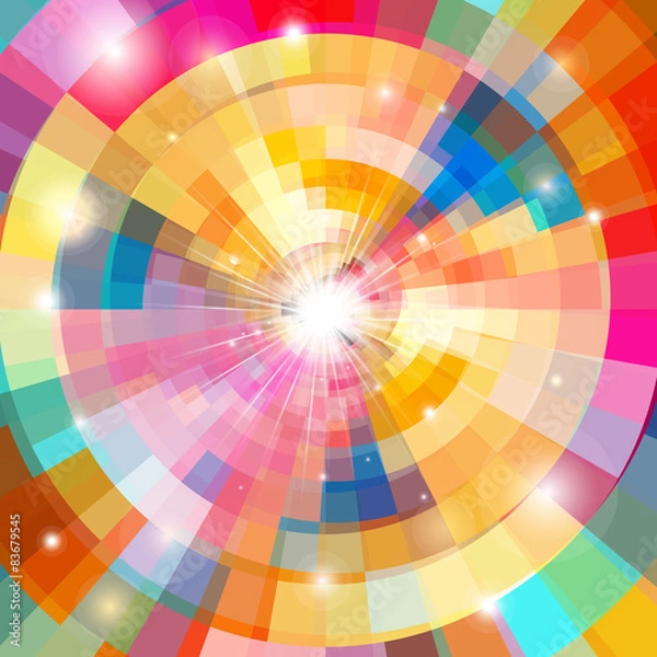 Fototapeta Abstract colorful background with sun