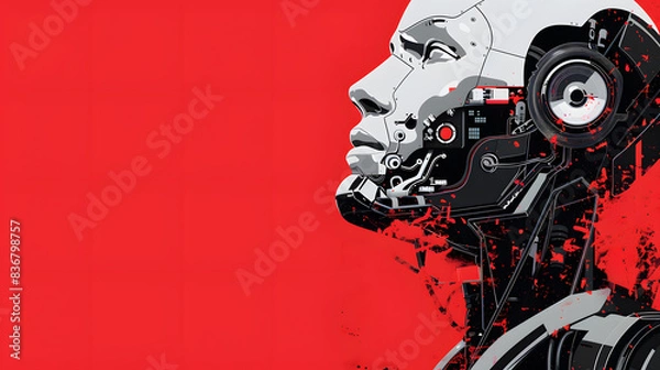 Fototapeta Background in artificial intelligence style, futuristic digital backdrop. AI Generated