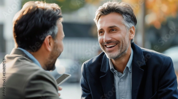 Obraz 打ち合わせをする2人のビジネスマン