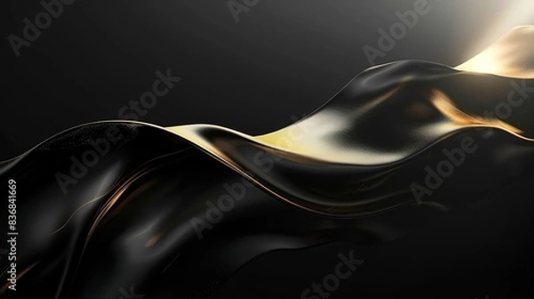 Fototapeta Smooth gradient transition from deep black to gleaming gold, perfect for elegant presentations