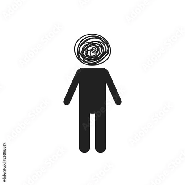 Fototapeta black stick figure with mental illness in mind