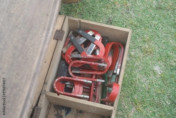 Fototapeta 日本の古民家から出てきた掘り出し物、日本の古道具