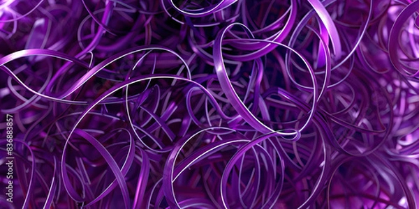 Fototapeta Confusion (Purple): A tangled, overlapping series of lines representing perplexity or bewilderment