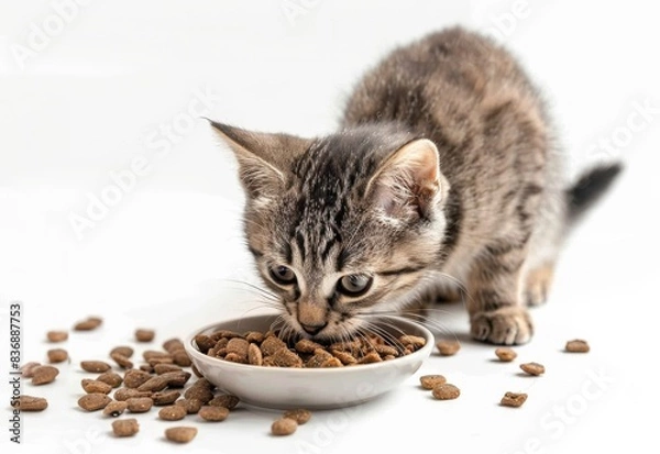 Obraz Studio Shot: Cat Enjoying Meal