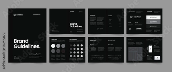 Fototapeta Brand guideline design and brand guide layout also logo guideline template