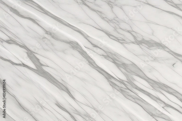 Fototapeta 自然な白い大理石の石のテクスチャです。石のセラミックアートの壁のインテリアの背景デザイン。明るく高級感のあるタイルストーンのシームレスなパターン。	