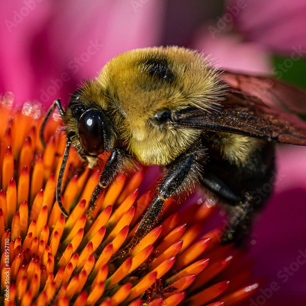 Obraz bee pollinating a flower