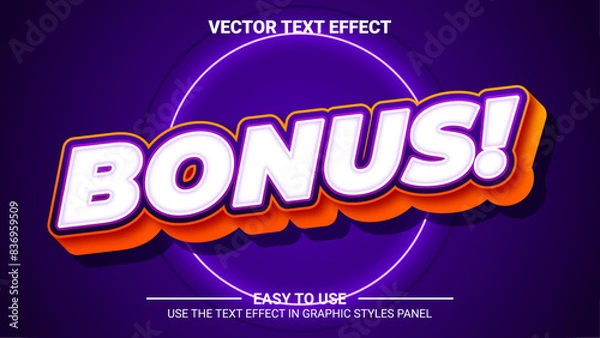 Obraz 3d bonus editable text effect