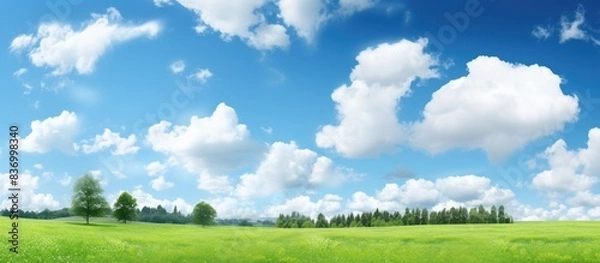 Obraz Clouds on Sunny Summer Day. Creative banner. Copyspace image