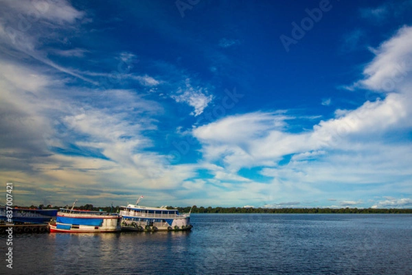 Fototapeta A view of the Rio Negro in the Brazilian Amazon, its beauty, charms and environmental threats. The Amazon is a biome and ecosystem that is fundamental to the world and the fight against climate change