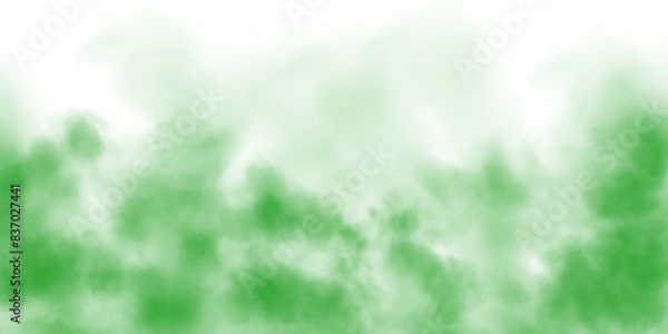 Obraz Green fog in slow motion. Realistic atmospheric green smoke. Green fume slowly floating rises up. PNG.
