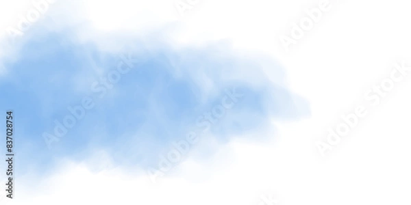 Fototapeta Blue fog in slow motion. Realistic atmospheric blue smoke. Blue fume slowly floating rises up. PNG.
