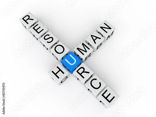 Obraz Human resource cubes 3d text
