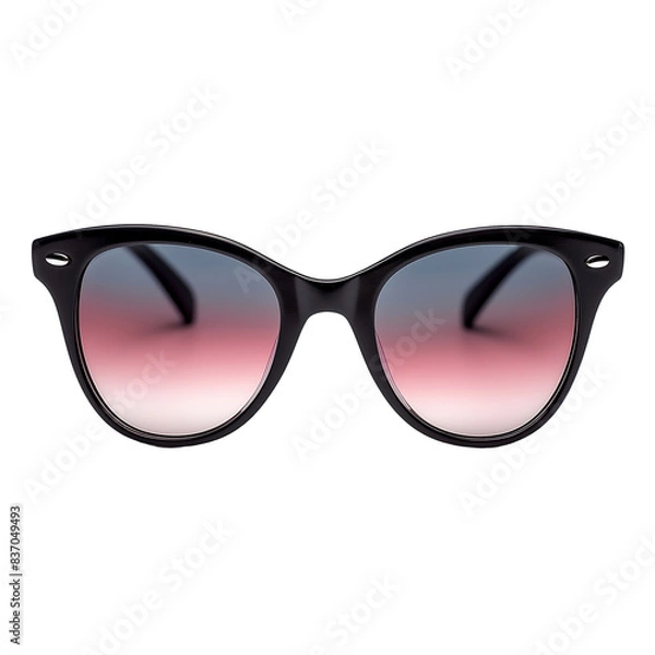 Fototapeta Front view of gradient women's wayfarer sunglasses isolated on a white transparent background