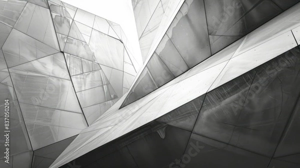 Fototapeta Abstract architectural patterns in grayscale