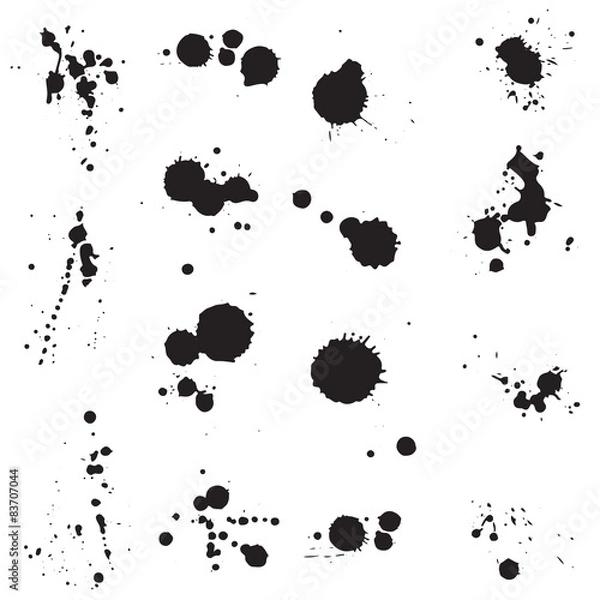 Fototapeta Vector Ink Splatters, Blots and Drips Collection