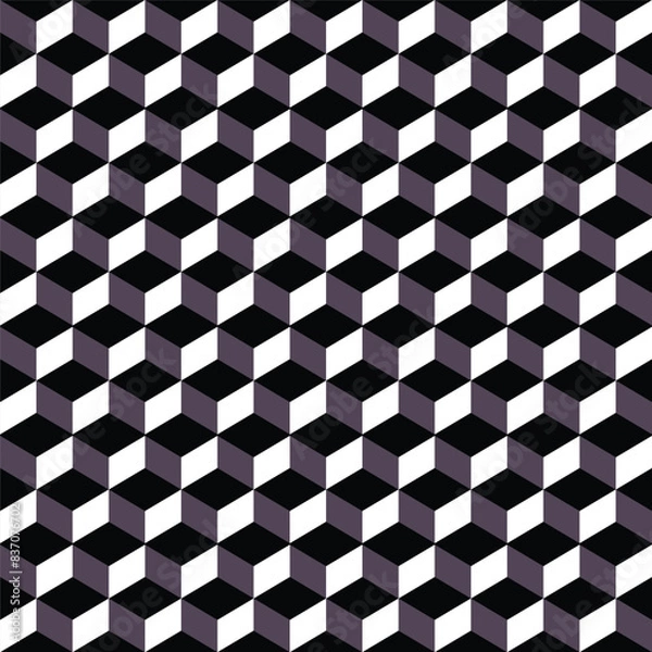 Obraz Black and white geometrical seamless pattern background