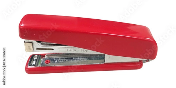 Obraz Red stapler on isolated background