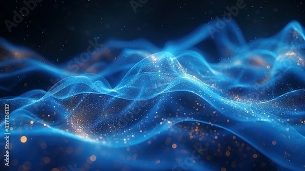 Fototapeta Techno Chromatics: Abstract Light Lines in the AI Landscape