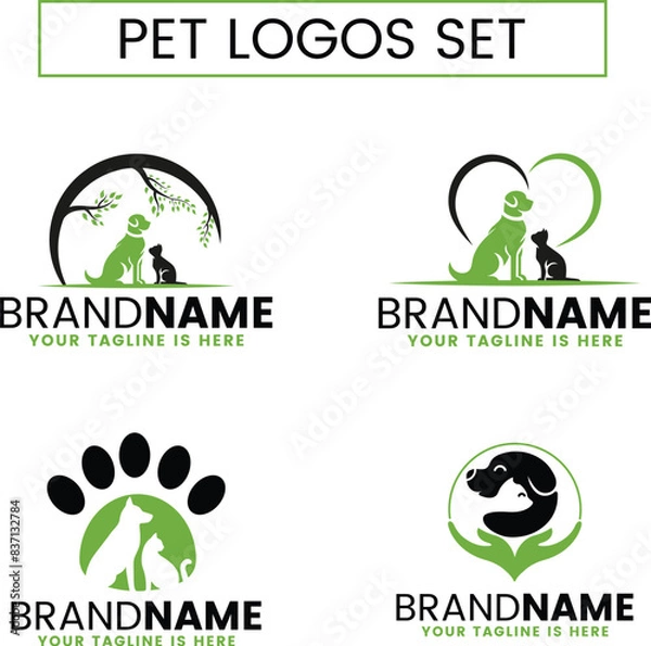 Obraz pet hospital logo set 
