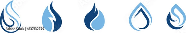 Obraz waterdrop logo set