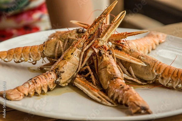 Obraz Grilled shrimps