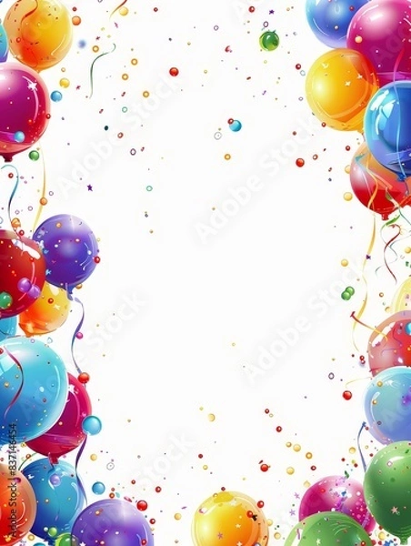 Obraz Festive balloons and confetti frame for a joyful celebration