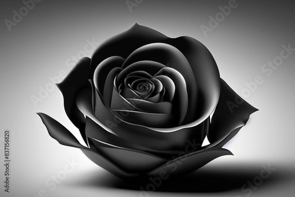 Obraz white rose isolated on black