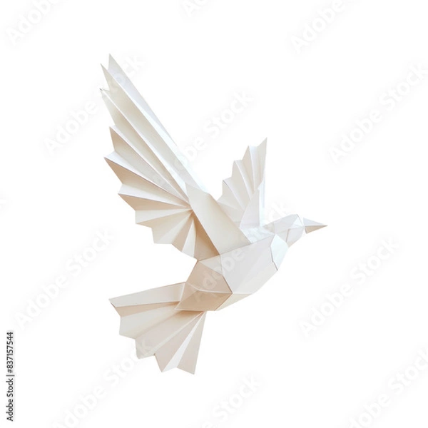Fototapeta Origami dove. Isolated on transparent background.
