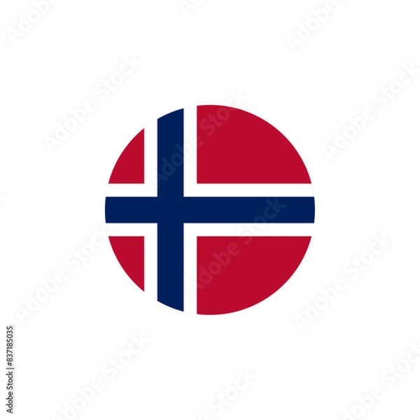 Fototapeta Round Norway country flag design element