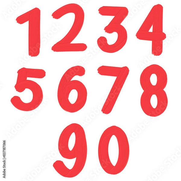 Obraz red set of numbers