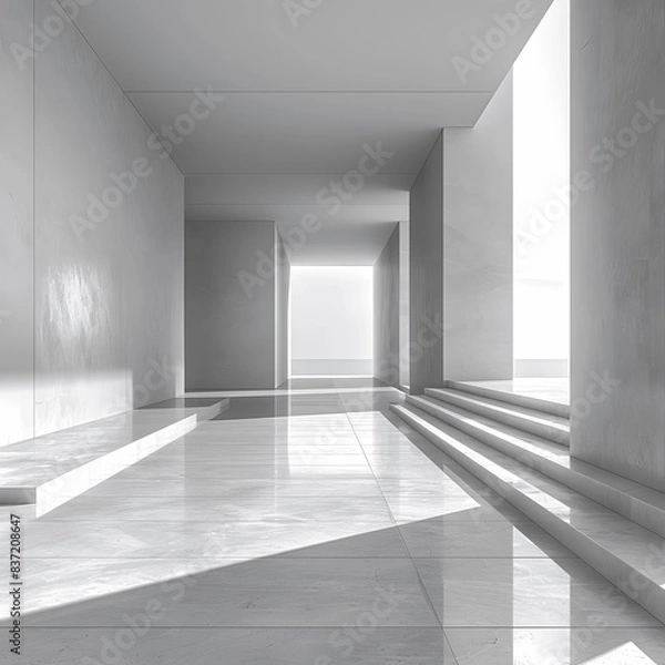 Fototapeta Minimal gradient background, gray to white.