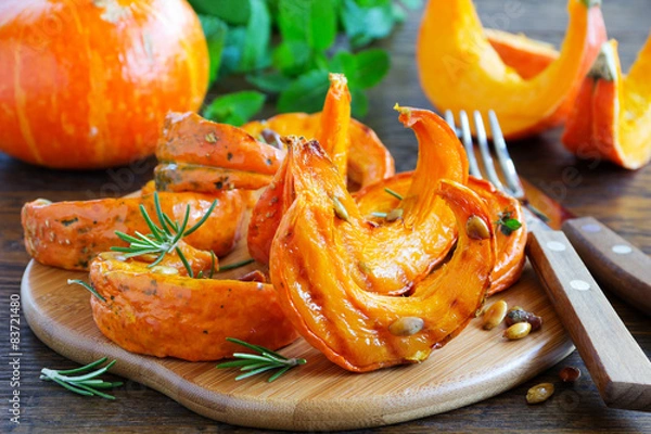 Fototapeta Pieces roasted pumpkin seeds.