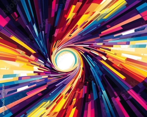 Fototapeta Vortex of Vibrant Colors Formed by a Speeding Wheel  Art