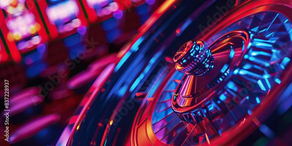 Fototapeta The hypnotic spin of a slot machine, a siren song for those lost in addiction