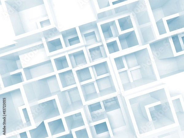 Fototapeta Abstract 3d background with chaotic square cells