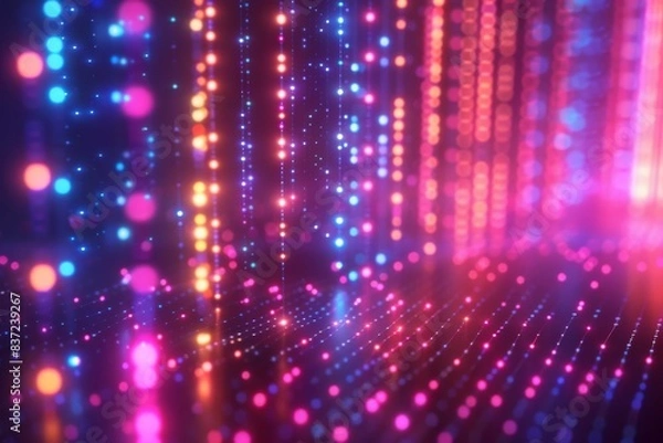 Fototapeta Digital Binary Technology Background created with Generative AI